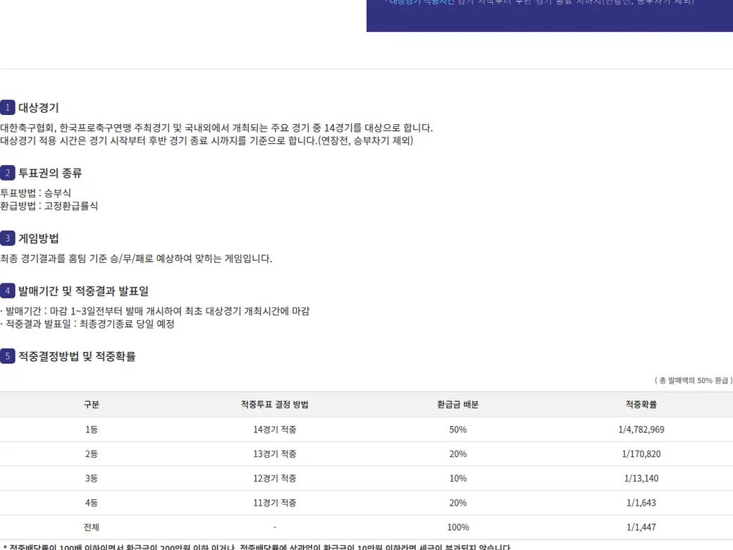 스포츠토토 축구토토 승무패 안내 — 승·무·패 선택 구조